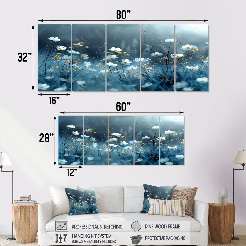 Bibeau - Wildflowers Canvas Art Set, 28" H x  60" W