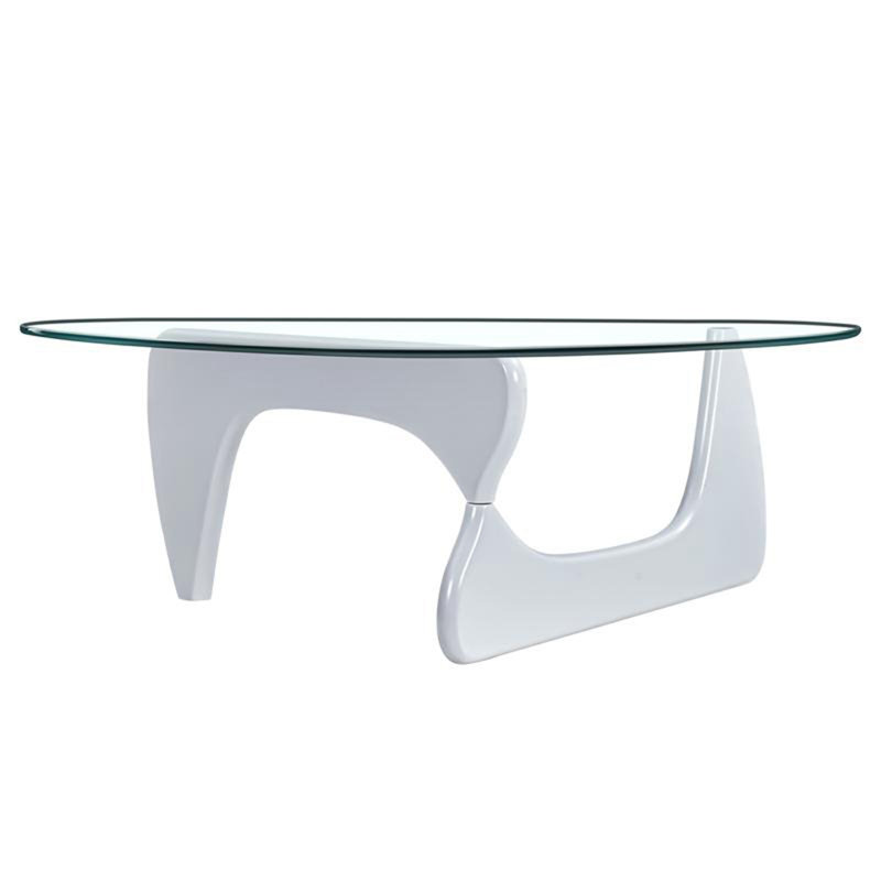 Carmila Glass Top Coffee Table, White