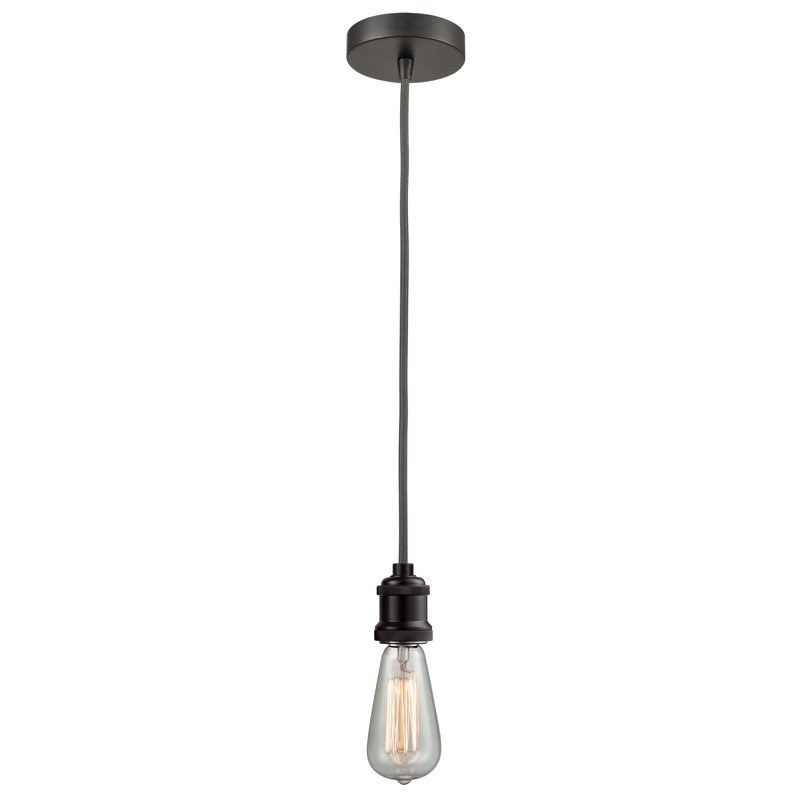 Waterville 1 - Light Single Pendant, Oil Rubbed Bronze/Gray