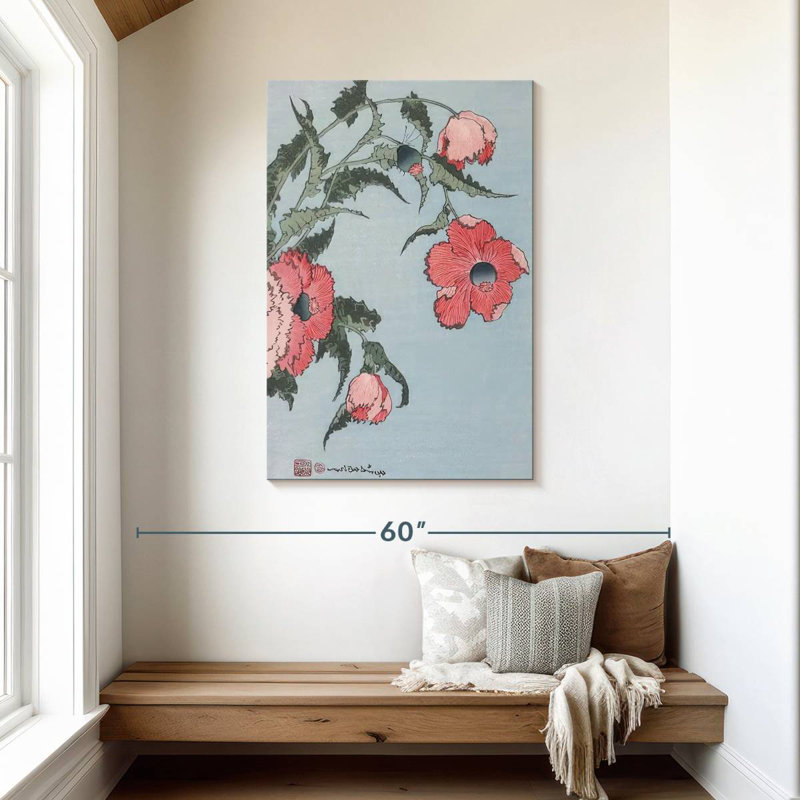 Coquelicots au vent, H 45 po x l 30 po