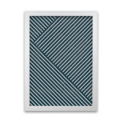 Navy Blue Abstract A - Print