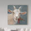 Wrapped Canvas Wall Art - Mary Miller Veazie 'Goat With Holly' Wall Art for Living Room, Bedroom, or Office Décor - 14x14-27485542