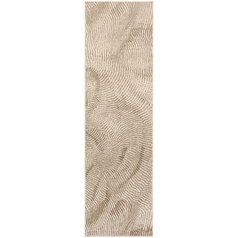 DKNY Central Park West Beige Brown Modern Indoor Rug, Runner 2' x 6'