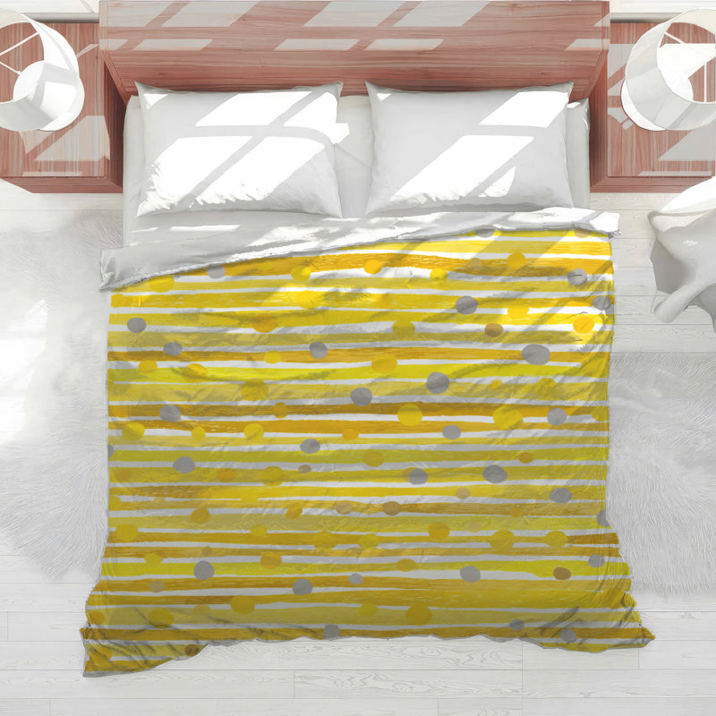 Yellow Stripes Bedding Pattern Comforter Modern, King