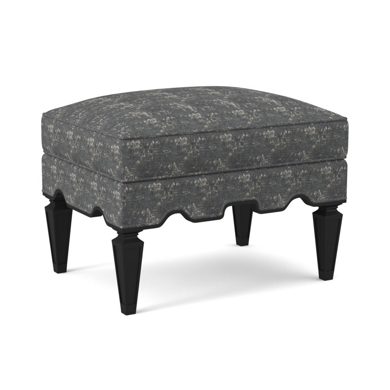 Palm Ottoman, Espresso, Filigree Ivory 100% Polyester