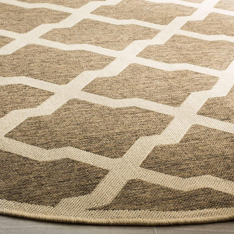 Ferrill Linden 100 Performance Geometric Rug, Round 6'7"