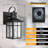 Dallas 13''H Aluminum Black ETL Water Ripple Glass Outdoor Wall Light with Dusk to Dawn and Motion Sensor-1698296324