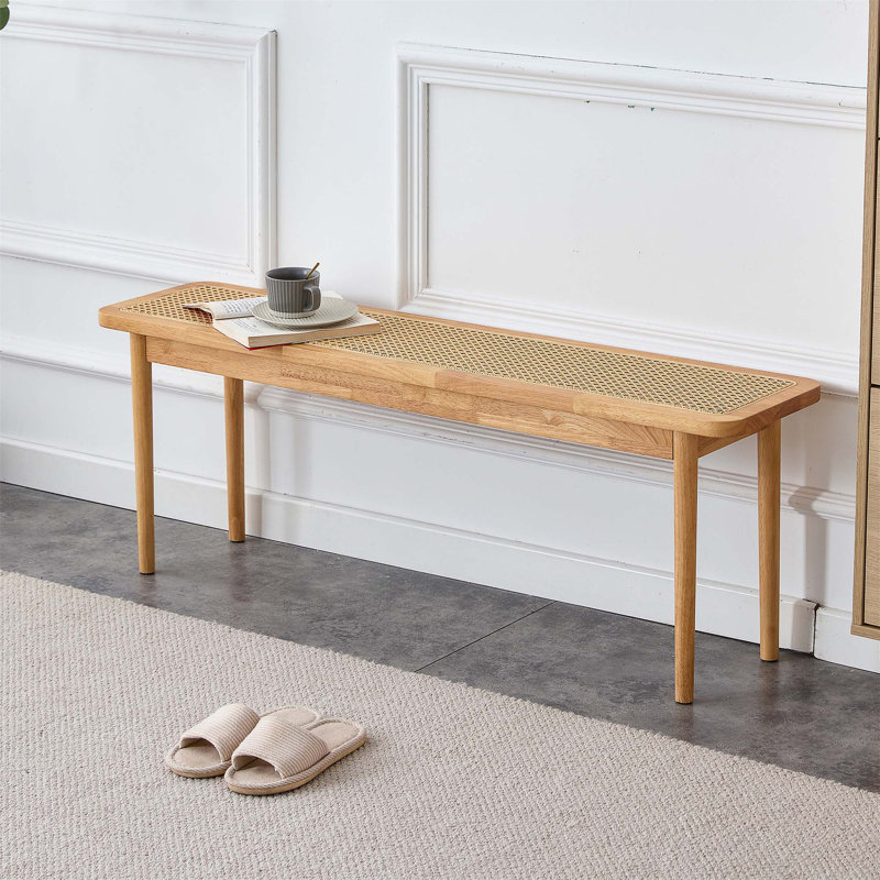 Banc en bois massif Argita, Naturel