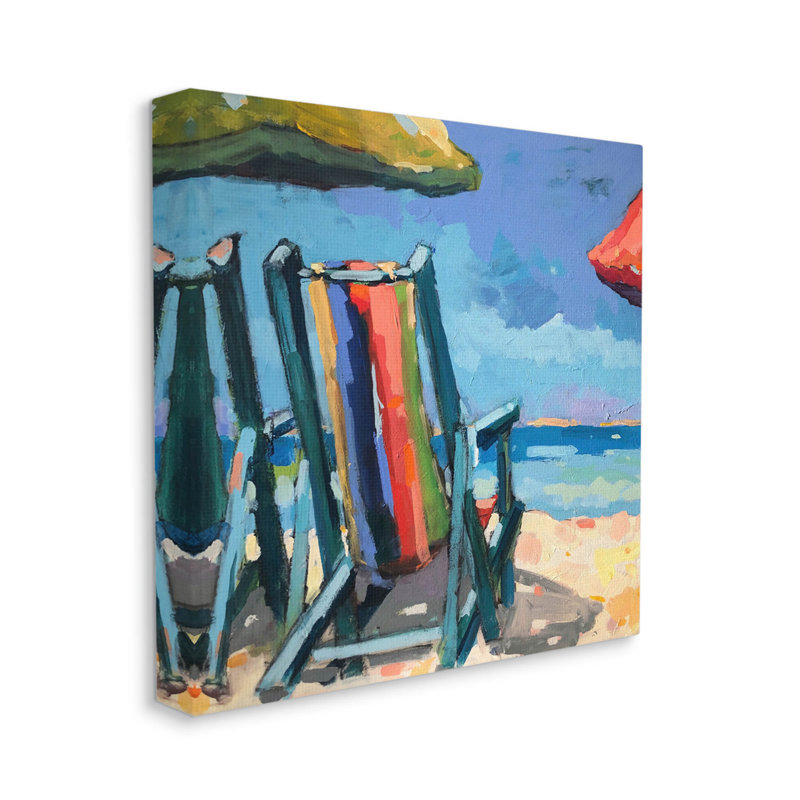 «Vivid Beach Chairs Shoreline», art mural par page Pearson Railsback, H 17 po x l 17 po x P 1,5 po