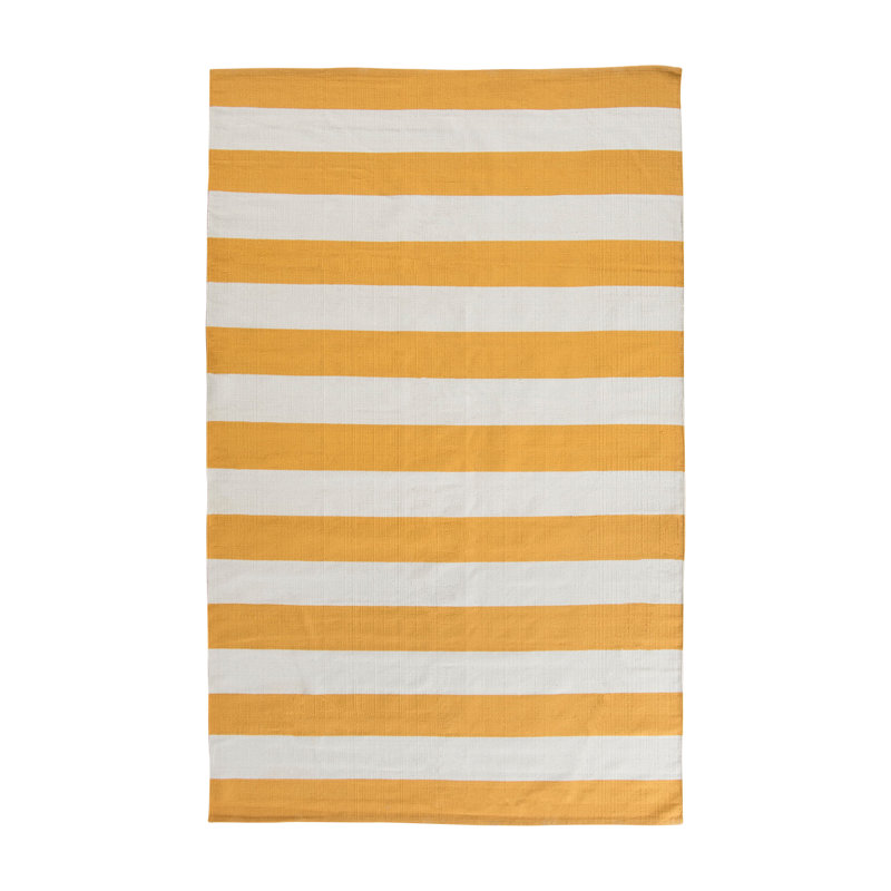 Parikh Hand Woven Cotton Striped Rug, Rectangle 2'6" x 4'