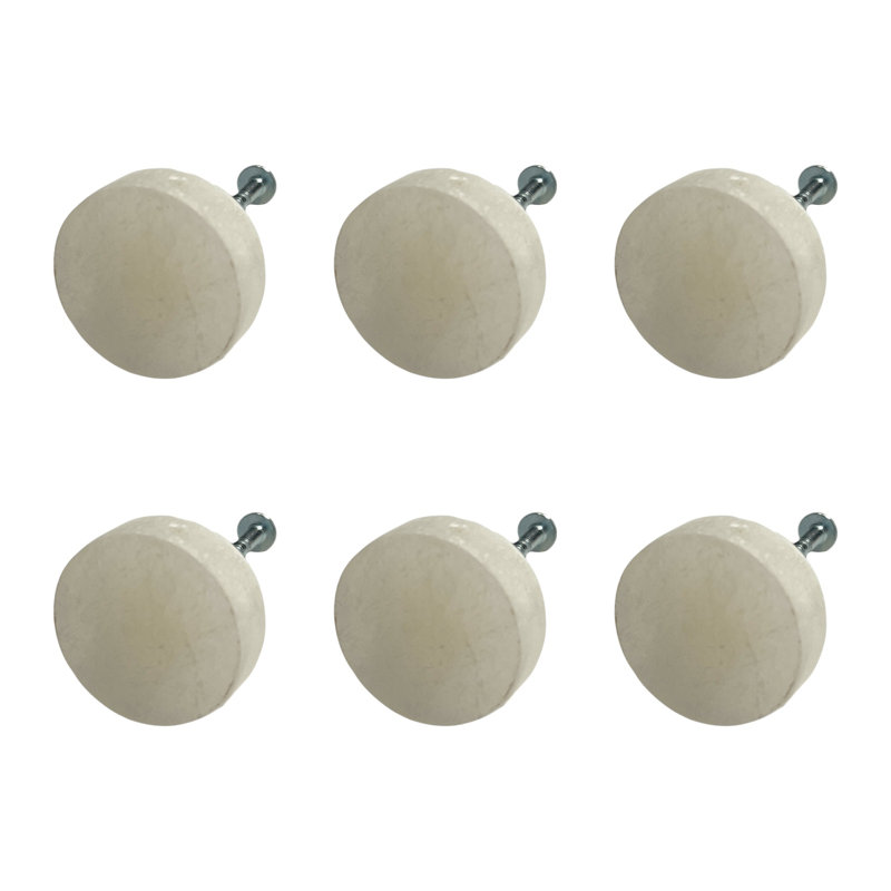 Ensemble de six boutons de tiroir en pierre blanc cassé
