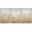 Pastel Wildflower Meadow sous doux ciel bleu - impression sur toile encadrée 3 pièces-121090470-121090469