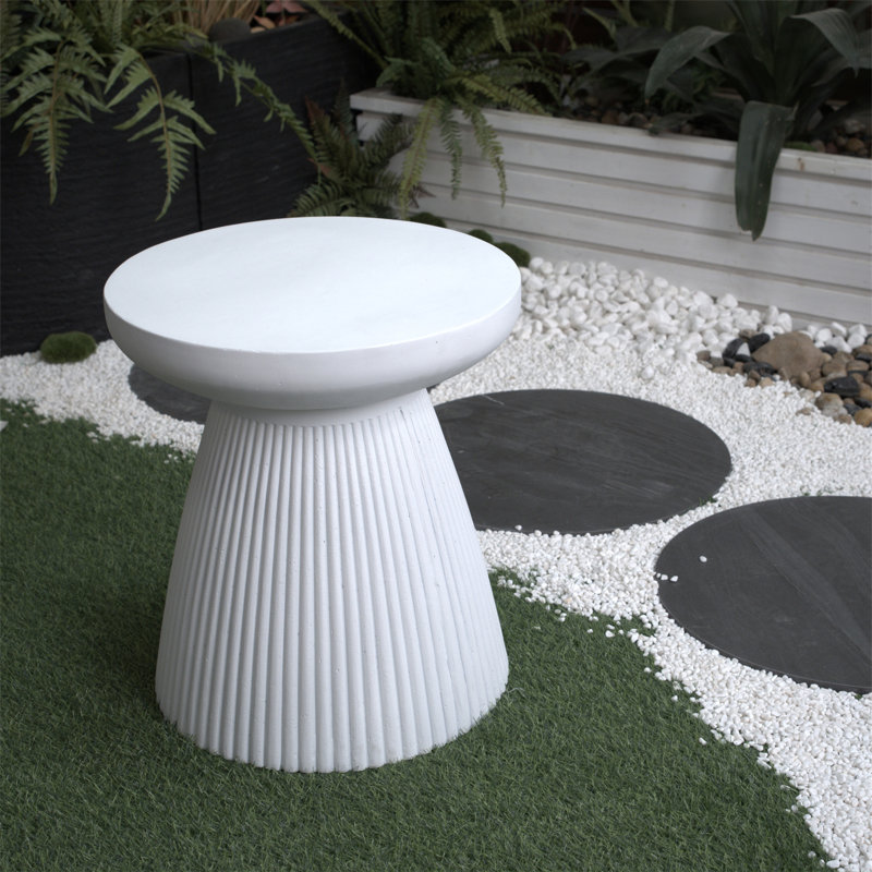 Tomas Patio End Table with Faux Terrazzo Finish