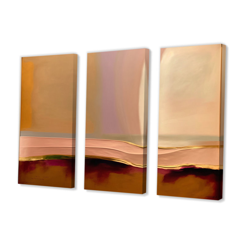 «Earth Tone Mysteries III», reproduction sur toile 3 pièces, H 28 po x l 36 po x P 1 po, Toile tendue