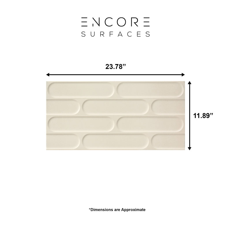 Carrelage mural 3D écaille de poisson 12 po x 24 po Biscotti, Ivoire, beige Avorio