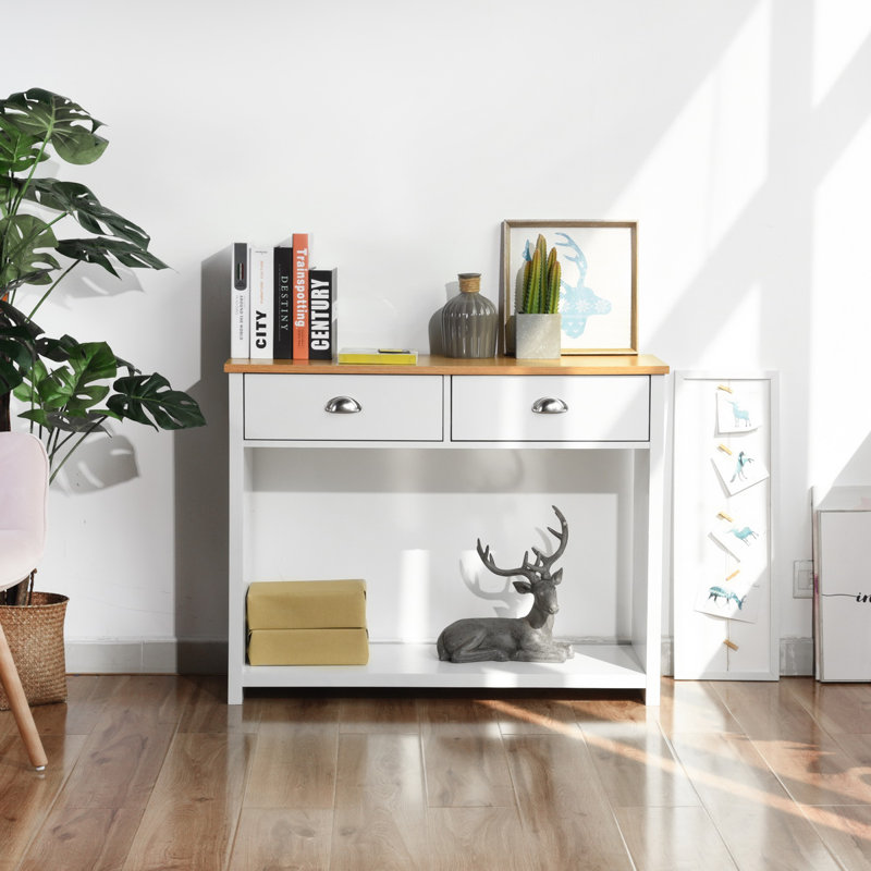 Richmond 97cm Console Table, Oak/White