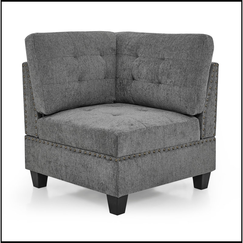 Luxurious U Shape Modular Sectional Sofa,DIY Combination,Includes Two Single Chair ,Two Corner And Two Ottoman