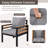 4-Piece 5-Seat Patio Conversation Furniture Set, Outdoor Patio Sofa with Acacia Wood Armrests, Removable Cushions & Solid Wood Coffee Table-2099127572-2099127573
