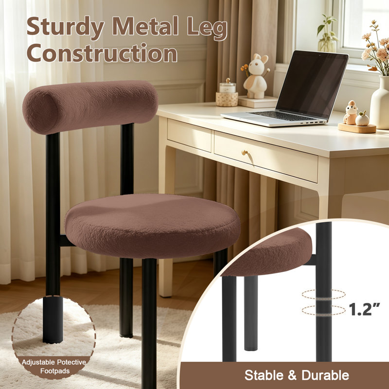 Fauteuil de bureau ergonomique en tissu avec soutien lombaire XUEGW Teddy, Brun