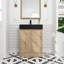 Meuble-lavabo sur pied simple 24 po avec lavabo en résine noire