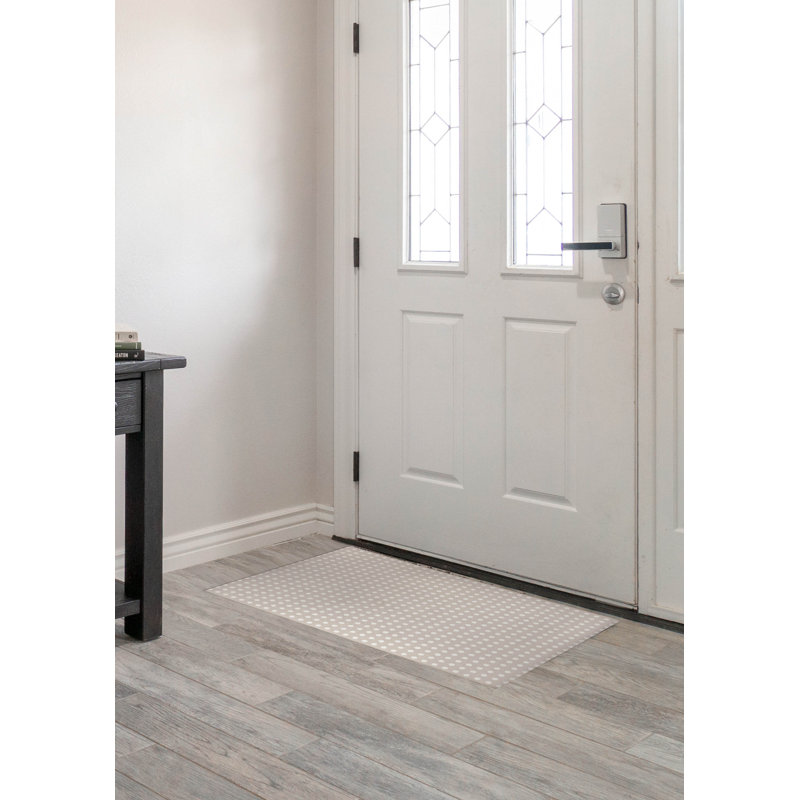 Dot Locked Blue Indoor Doormat, 60" W x 84" L, Taupe