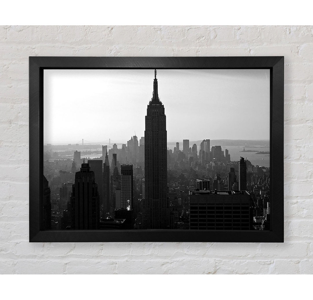 Empire State Building B N W Morgen - Druck