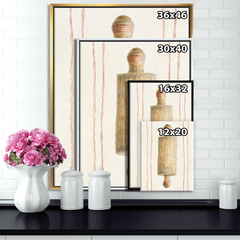 «Farm Kitchen III», reproduction d'art, H 32 po x l 16 po x P 1 po, Toile encadrée flottée blanche
