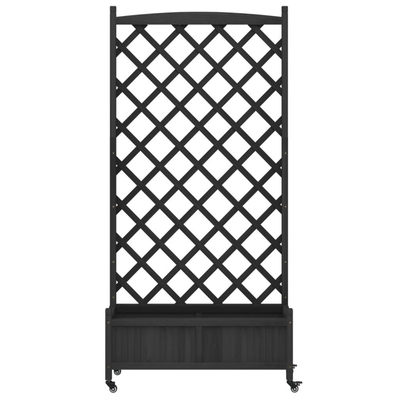 Wood Pot Planter, Black, 73.8" H x 35.4" W x 13.8" D