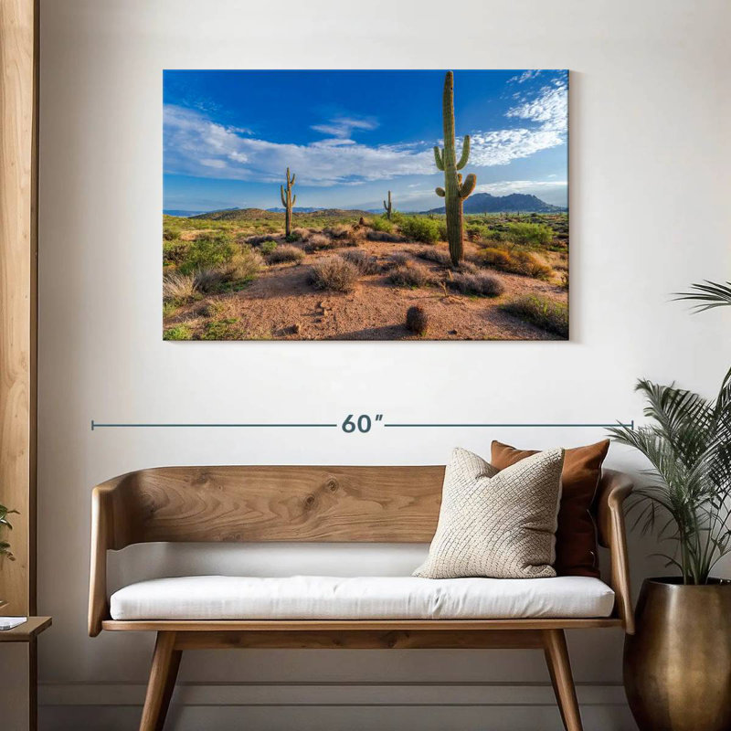Paysage de cactus Saguaro, H 30 po x l 45 po
