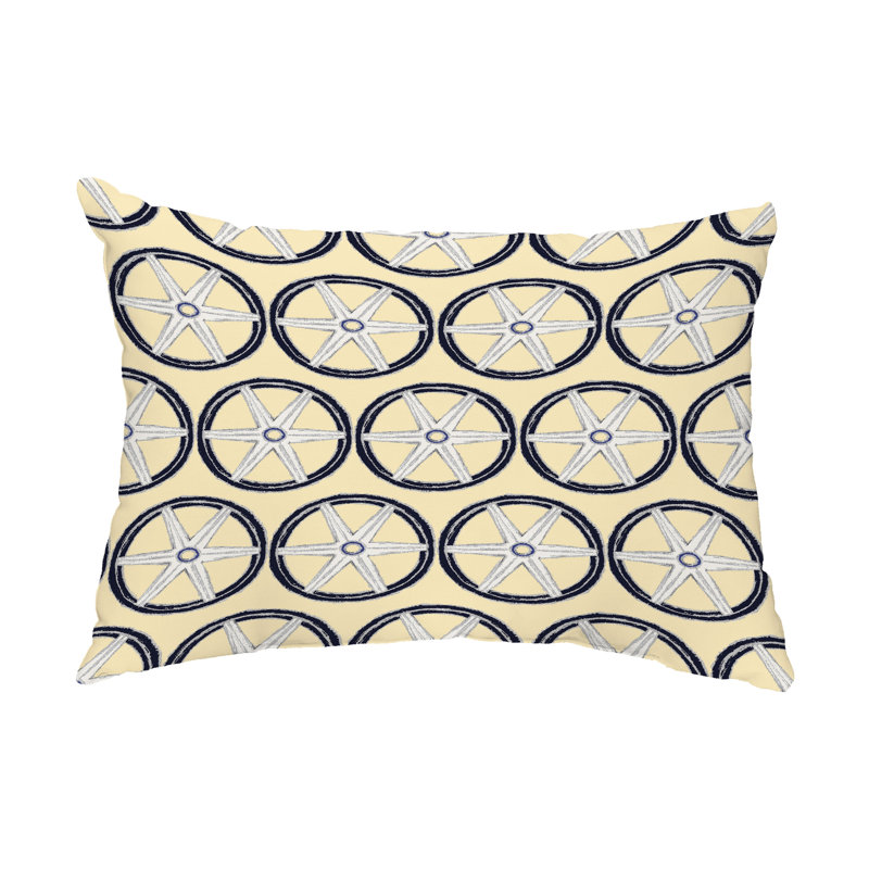  Housse et insert de coussin rectangulaire d'extérieur Nautical Geo Lines, Jaune
