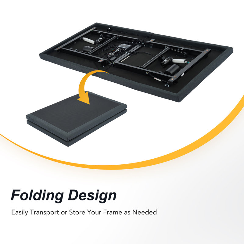 Queen Adjustable Metal Frame Bed with Lighted Headboard