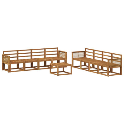  Outdoor Sofa Set 9 Pcs Garden Terrace Seating Patio Furniture Modern