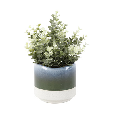 Kim 10.25 " H Faux Eucalyptus Plant in Ceramic Pot