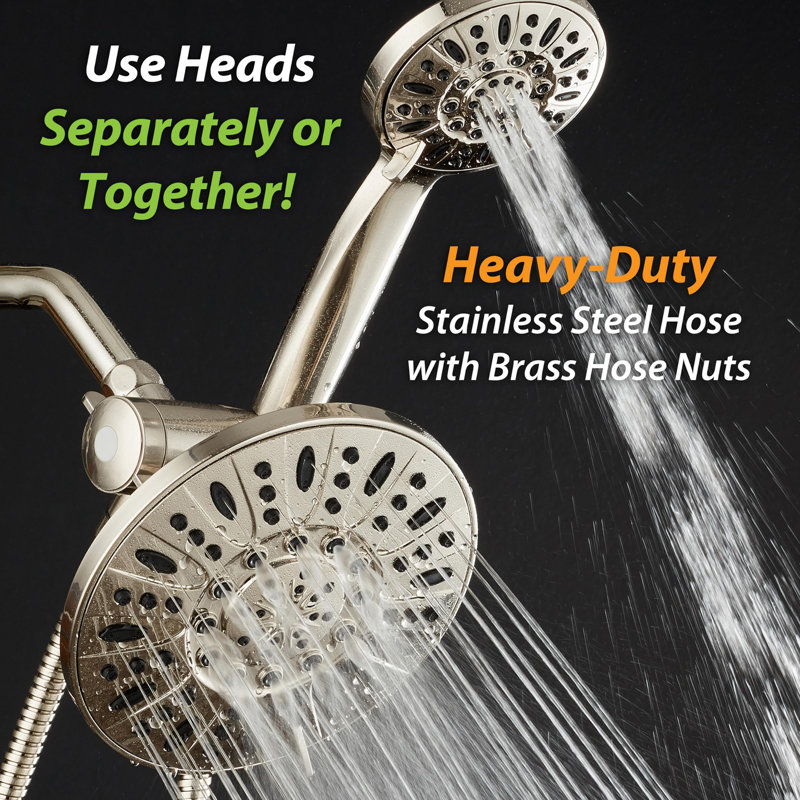 7" Premium High Pressure 3-Way Rainfall Combo, Brushed Nickel
