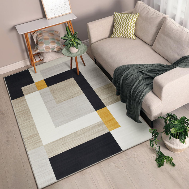 Modern Geometric Printed Area Rug, Rectangle 120 x 170 cm