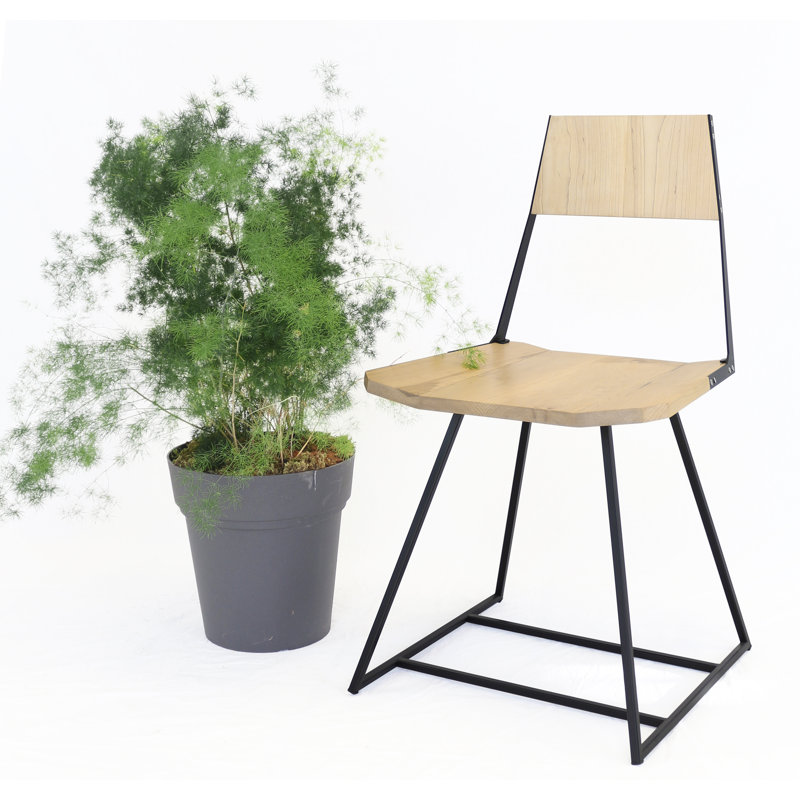 Chaise en bois massif Clarke, Érable / noir