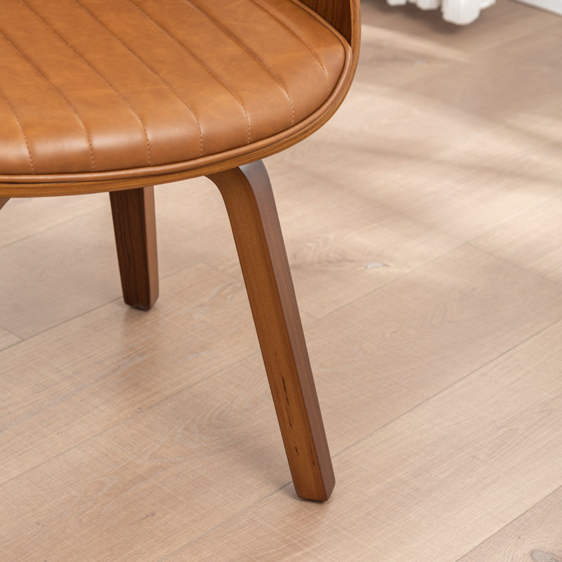 Fauteuil pivotant rembourré en similicuir Dundrod, Brun