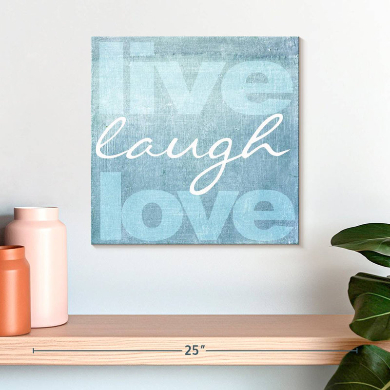 Tergel Live Laugh Love - bleu, H 16 po x l 16 po