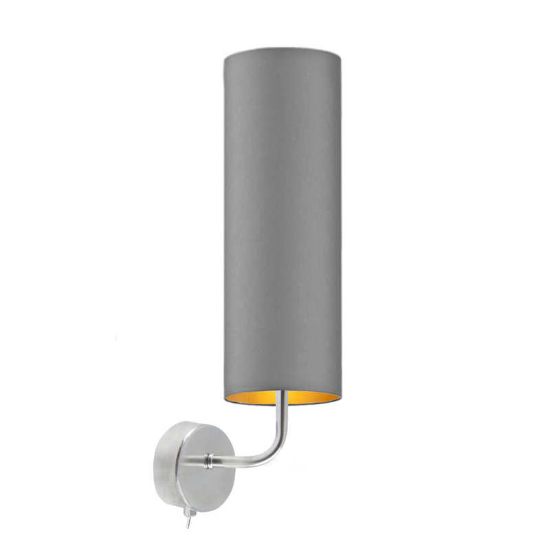 Tullis Steel Armed Sconce, Brown, Chrome