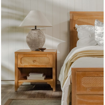 Lurian - 1-drawer Rattan Nightstand