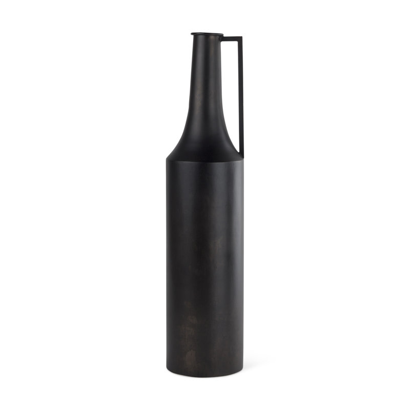Vase 24 "en métal noir