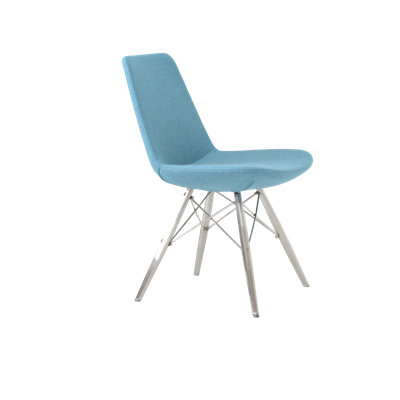 Chaise de salle à manger rembourrée en cuir véritable mw Eiffel
