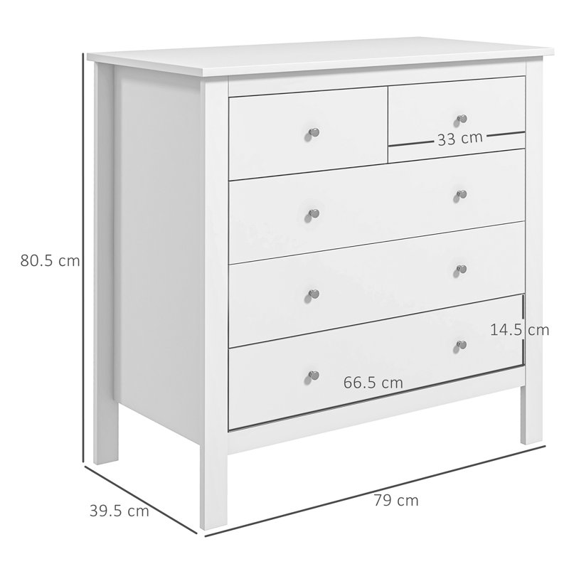 Nieto 79cm W 5 - Drawer Chest of Drawers