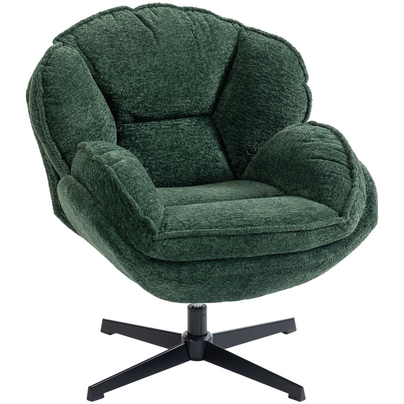 Upholstered Swivel Accent Chair, Green