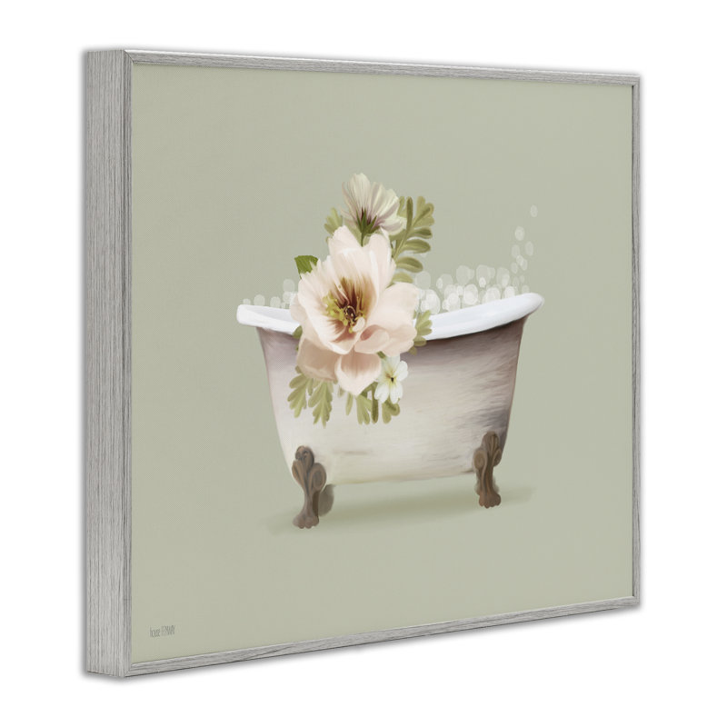  «Soft Blooms Bubble Bath», estampe numérique encadrée par House Fenway, Estampe numérique Farmhouse, H 16 po x l 20 po