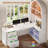67" L Shaped Desk With Tall Arched Bookshelf-165616778