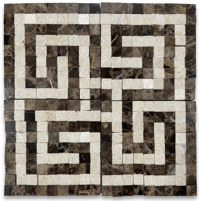 Carreau de mosaïque en marbre 3,5 po x 3,5 po