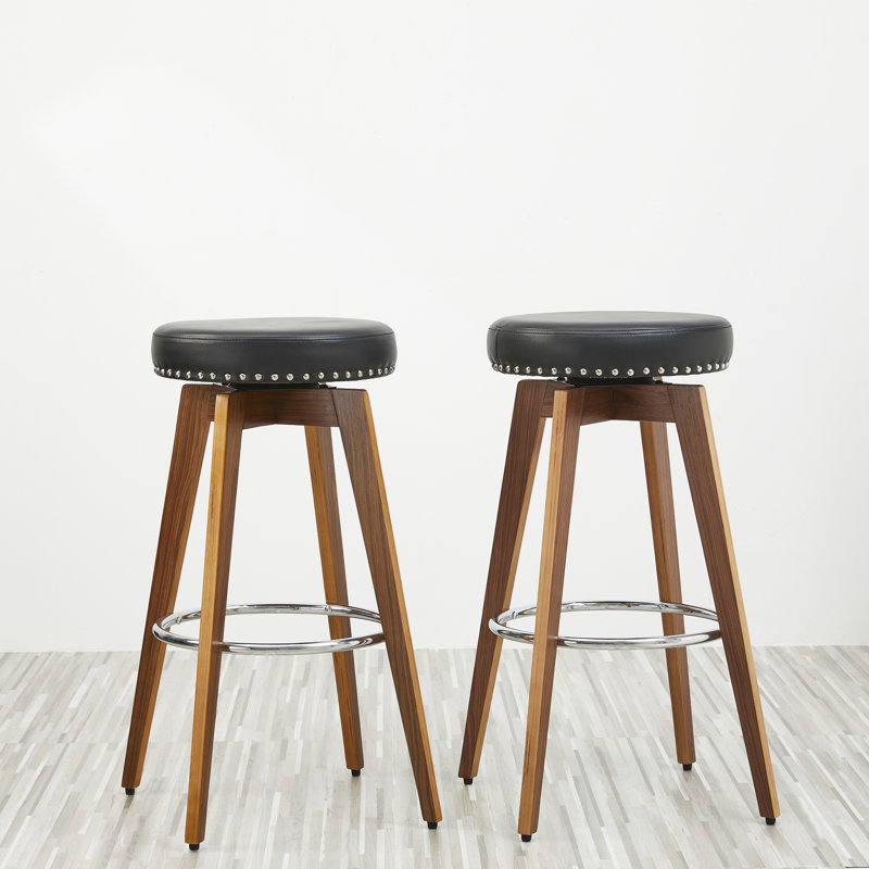 Tabouret de bar pivotant sans dossier 31,25 po Ashara, Noir