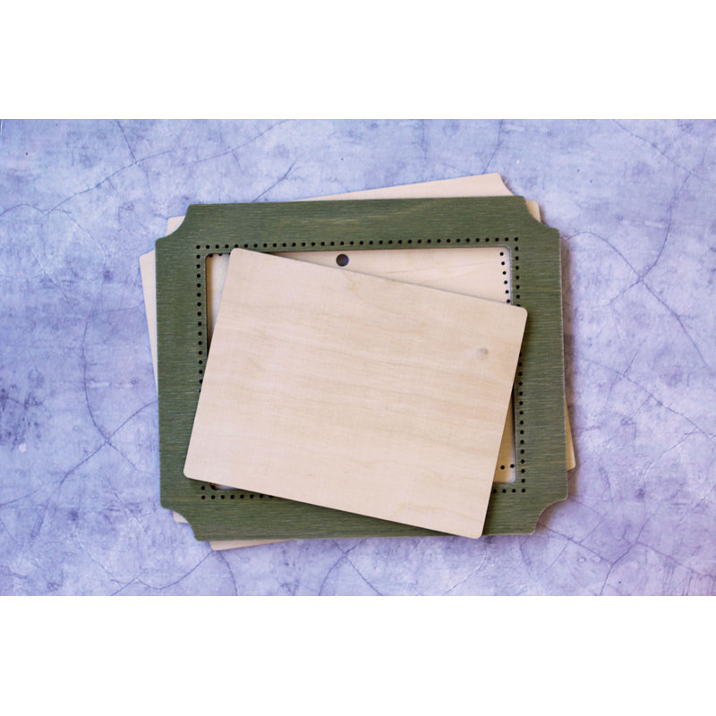 Rectangle Frame Green OP-261 Wooden Frame