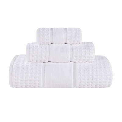 Hisela 3-Piece Waffle Cotton Towel Set